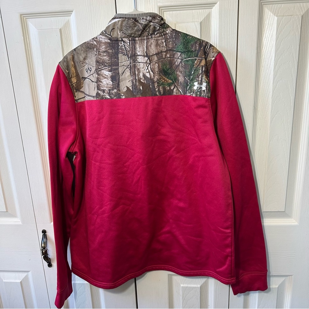 Under Armour Camo Pink Caliber 1/2 Zip Hunting Pullover Sweater Womens Size XL - Picture 8 of 9